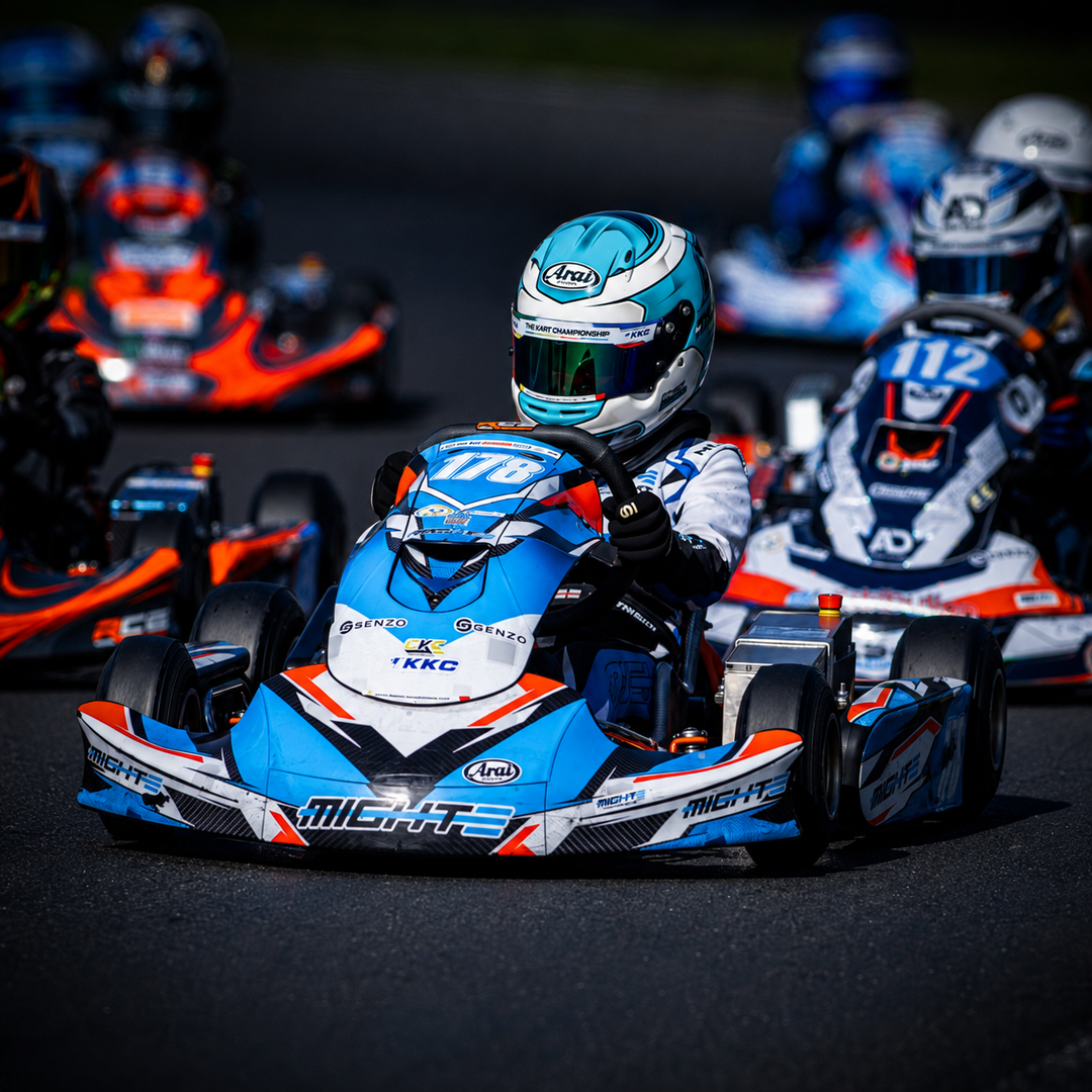 MightE Inter Super Cadet powertrain on kart number 178