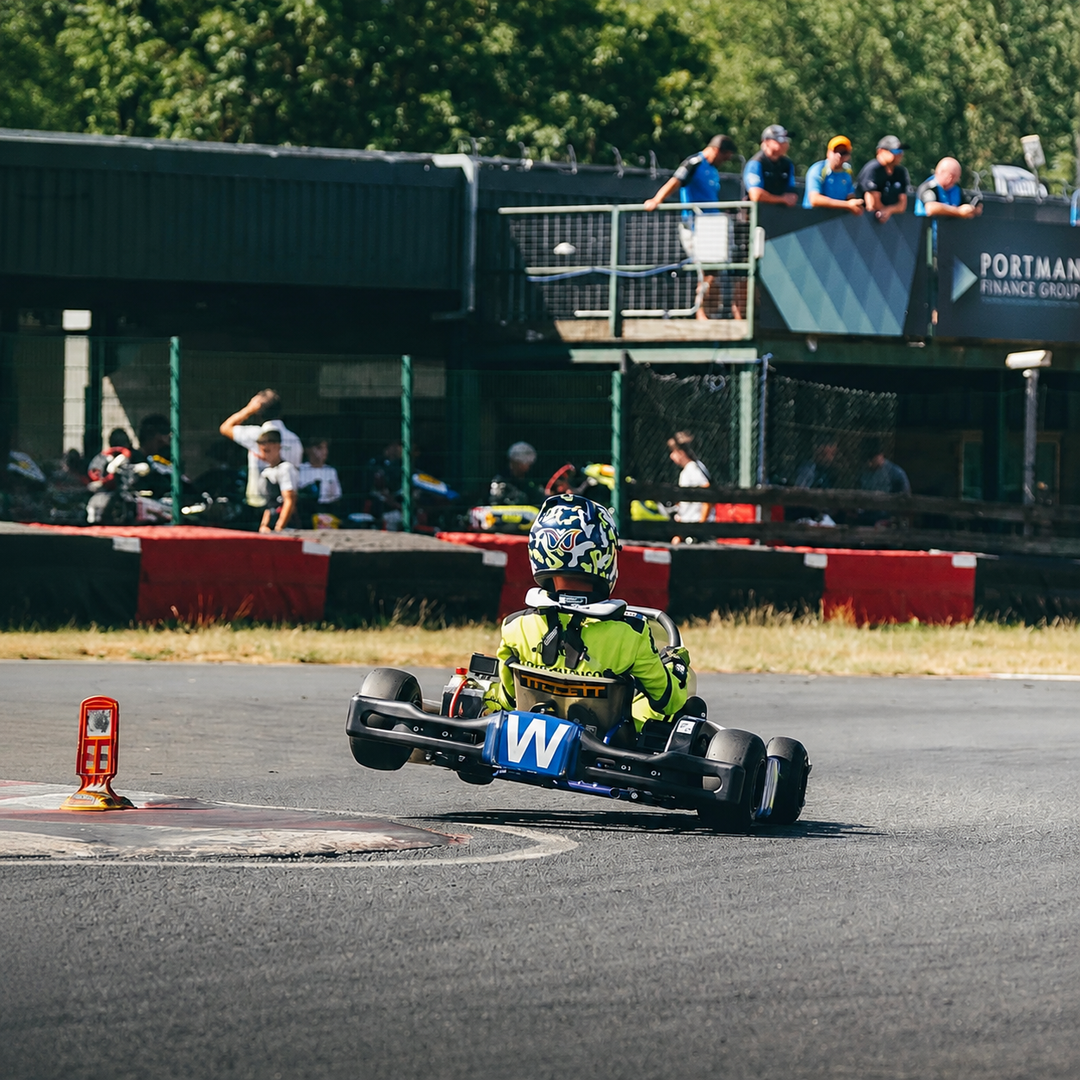 Young MightE driver progressing from Bambino to Cadet karting